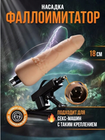 Насадка-фаллоимитатор для секс-машины с мошонкой ROSYLAND (18 см) (Цвет: телесный)