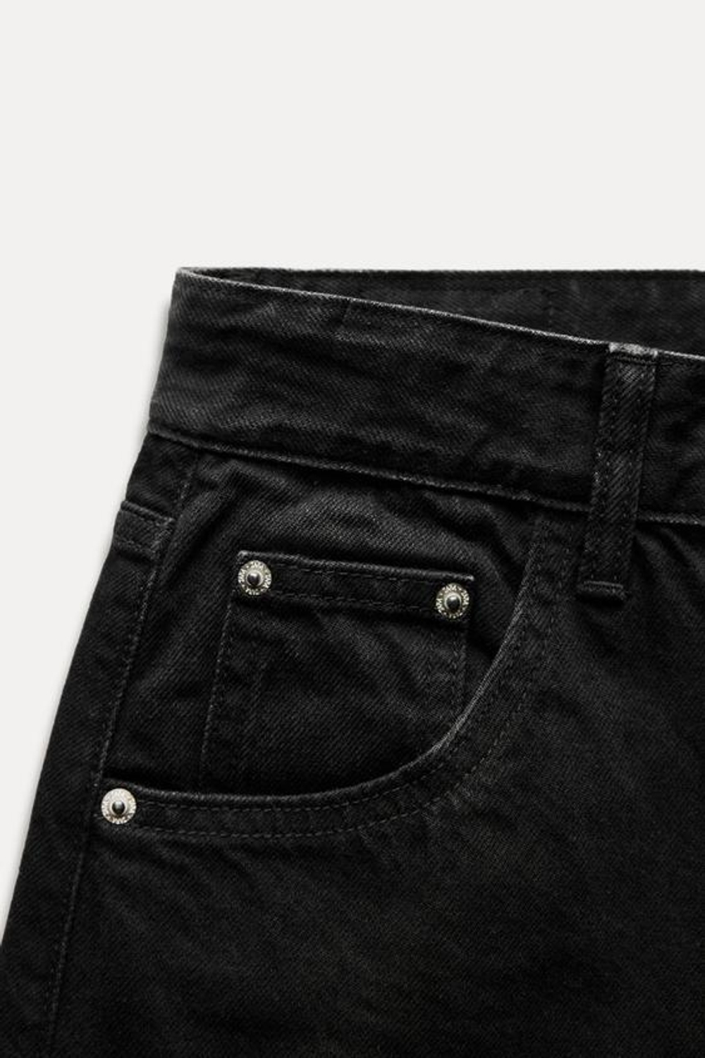 ZARA ДЖИНСЫ TRF С ВЫСОКОЙ ПОСАДКОЙ, ЧЕРНЫЙ