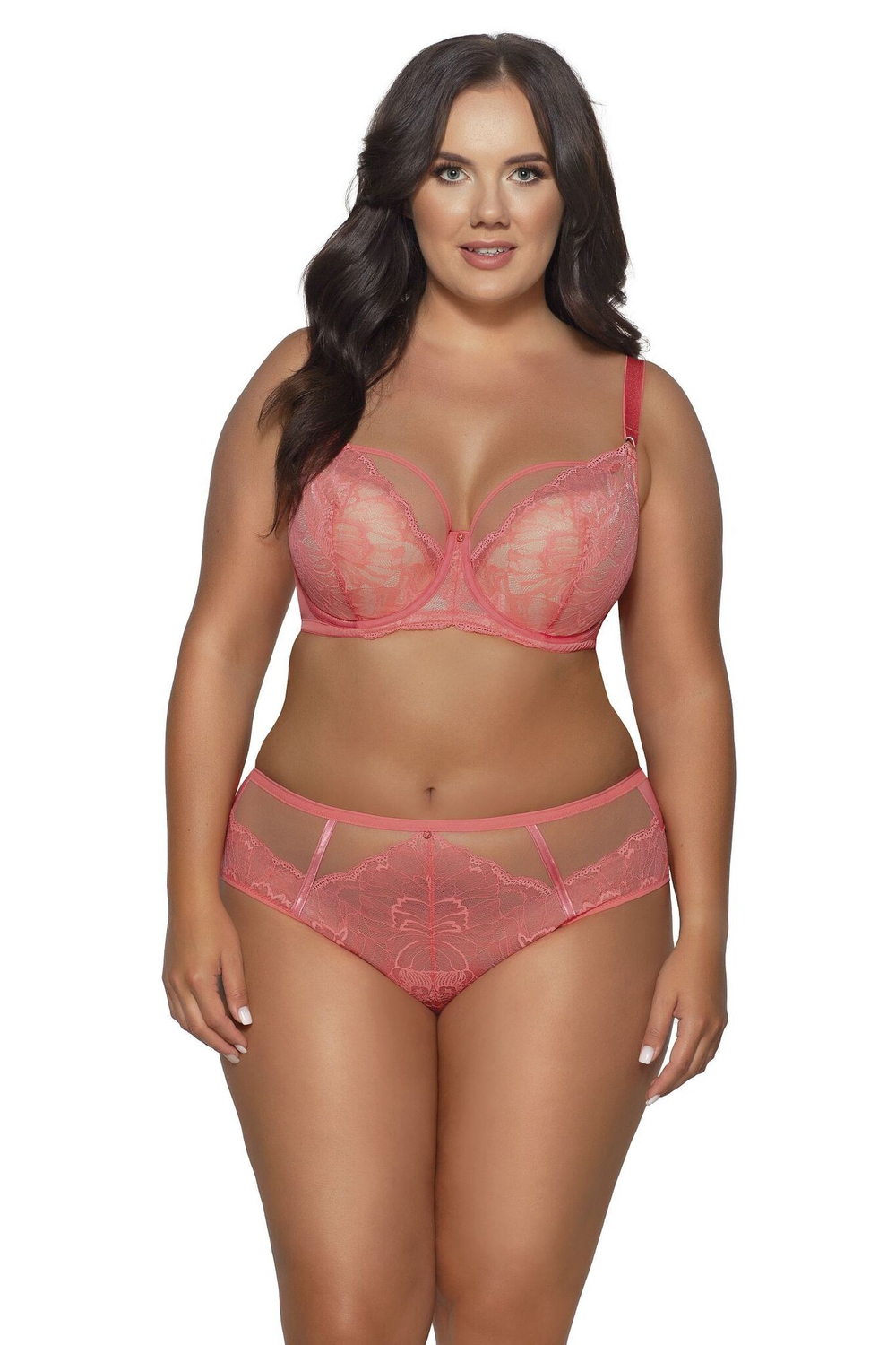 Коралловый бюстгальтер Perlash с шитыми чашками на тонком поролоне (Размер: 75E) (Цвет: коралловый)