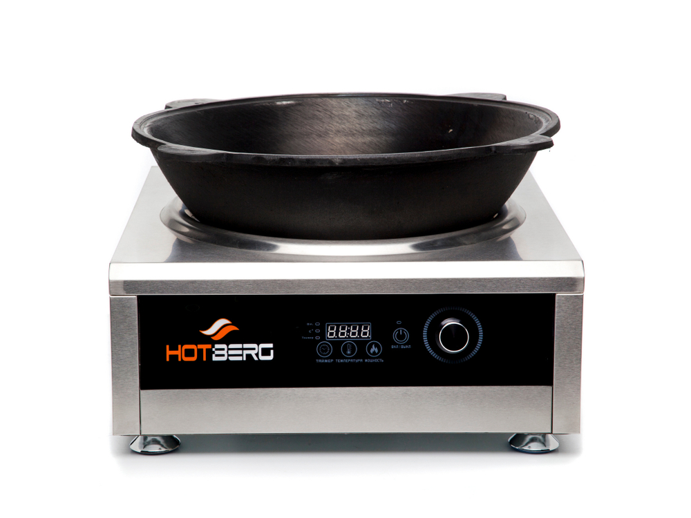 Вок индукционная плита Hotberg DB5000BW, 5 кВт. (40 см. ) Без импульсная
