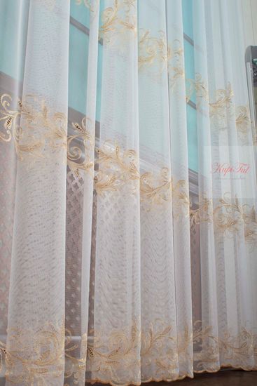 Тюль Belle французская сетка (золото)