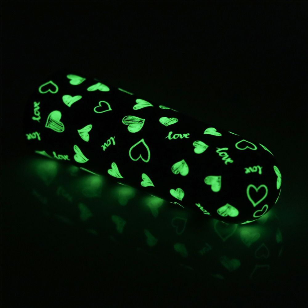 Мини-вибратор Rechargeable Glow-in-the-dark Heart Massager - 8,5 см. (Цвет: черный)