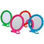 Зеркало настольное в пластиковой оправе «Резная окантовка» круг, подвесное d-19,5см (Стикер на минивложение)