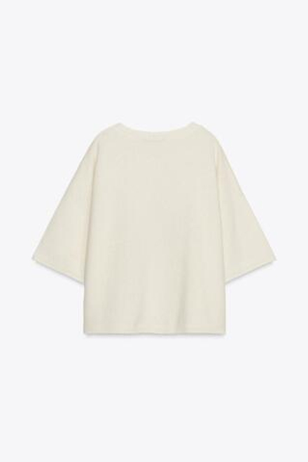 ZARA СВИТЕР ОВЕРСАЙЗ ИЗ 100% ШЕРСТИ, ЭКРЮ
