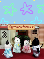 Игровой набор Sylvanian Families «Семья чёрно-белых котов» 5181 — фигурки
