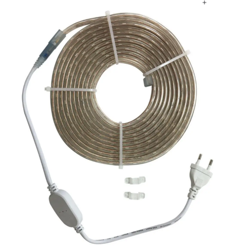 Светодиодная лента 220В IP64 тёплый белый 5000К свет уличная 5-метров