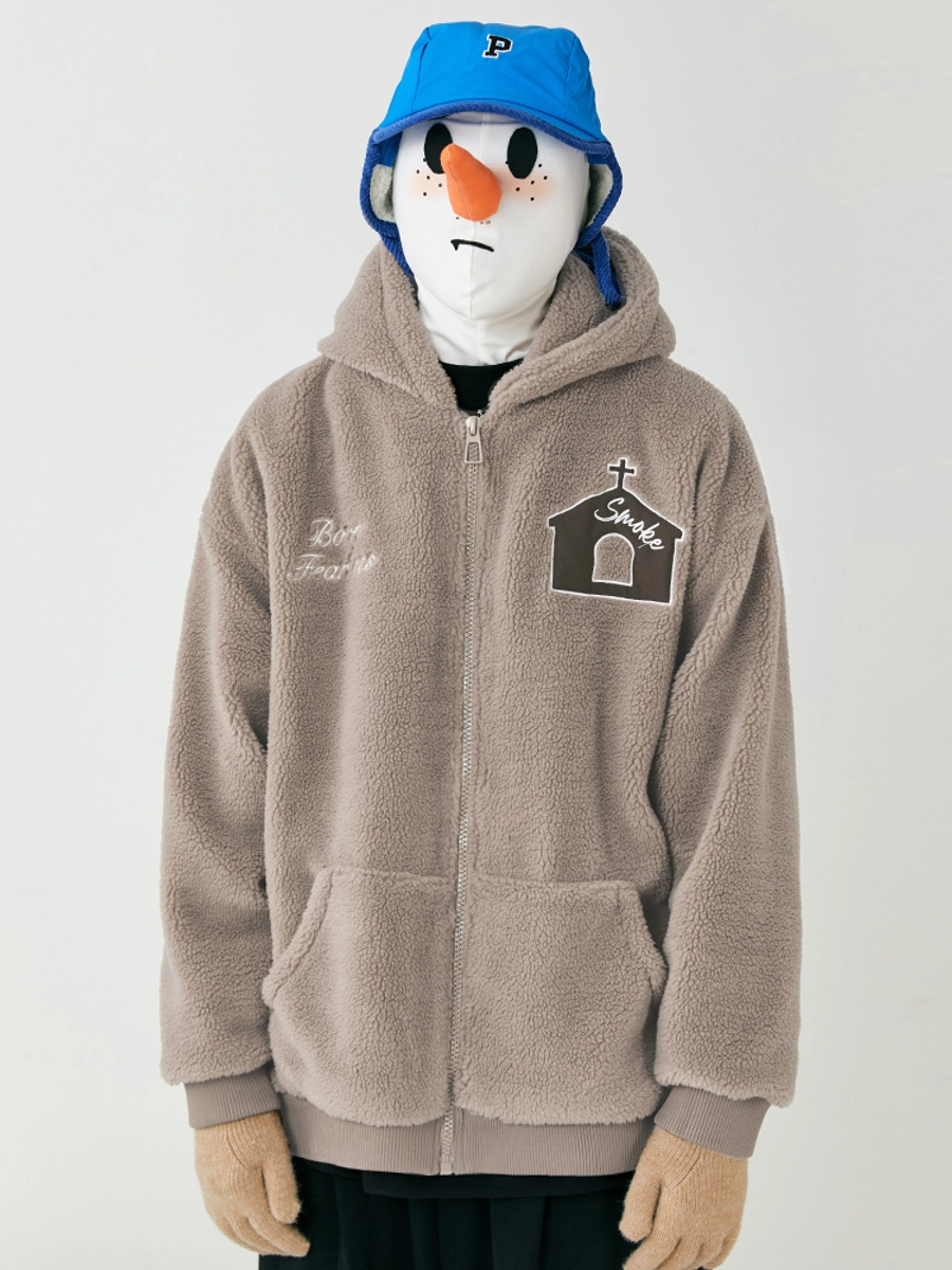 Шерповое худи DONSMOKE "Church Logo" Oversized Sherpa Hoodie