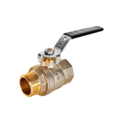 Кран шаровой полнопроходной STOUT - 1" (НР/ВР, PN40, Tmax 150°C, ручка-рычаг черная)