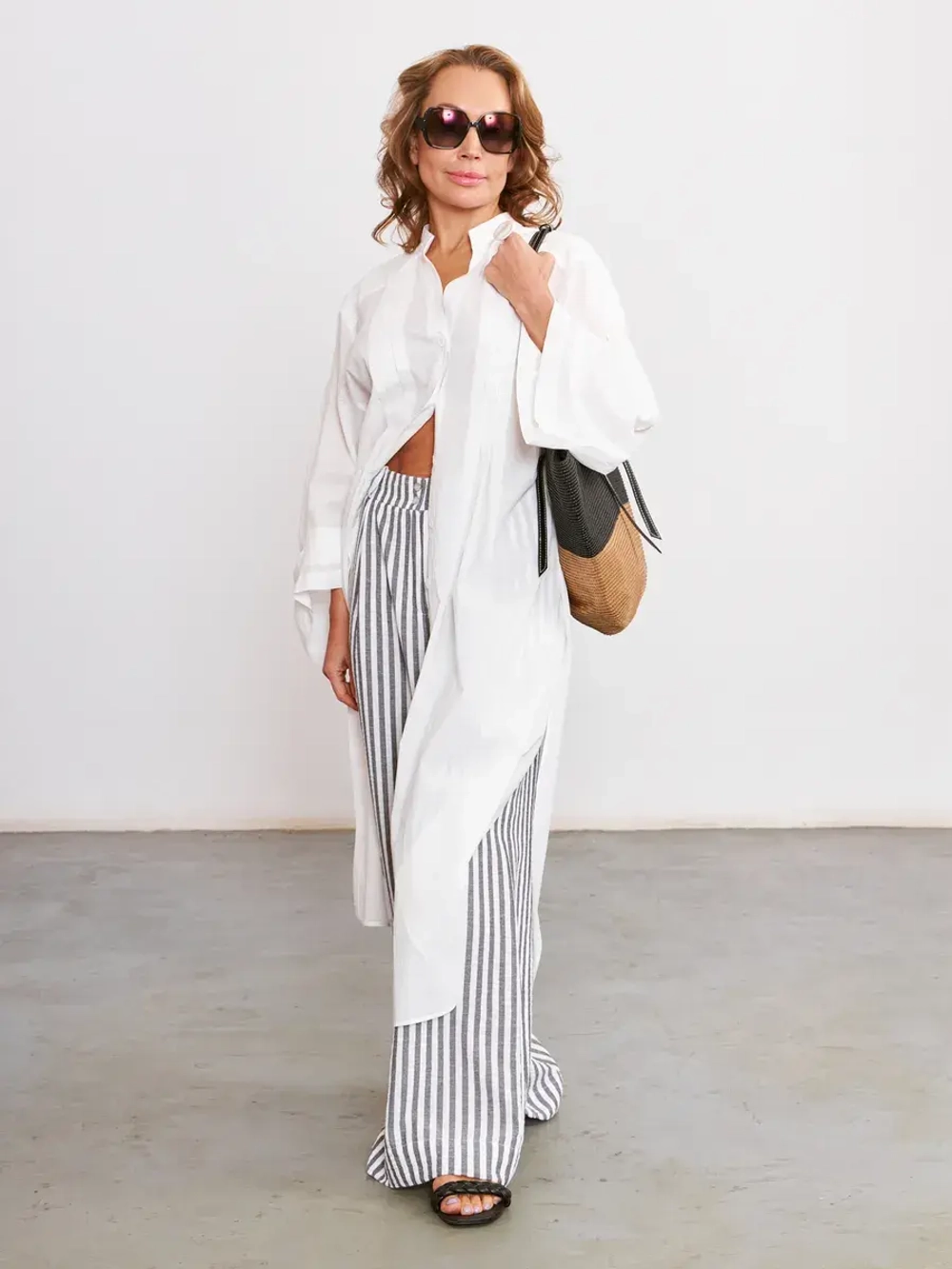 Брюки летние палаццо широкие