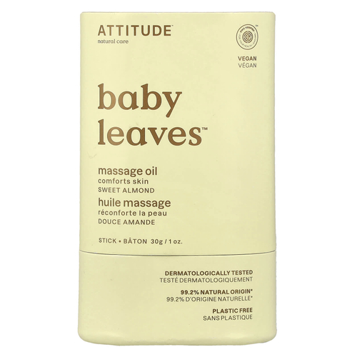 ATTITUDE, Baby Leaves™, массажное масло-стик, сладкий миндаль, 30 г (1 унция)