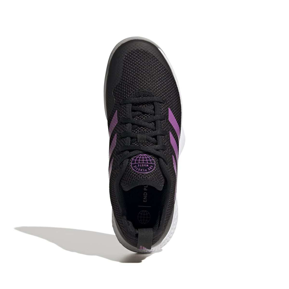 Женские Кроссовки теннисные Adidas Court Flash W - core black/semi pulse lilac/grey two