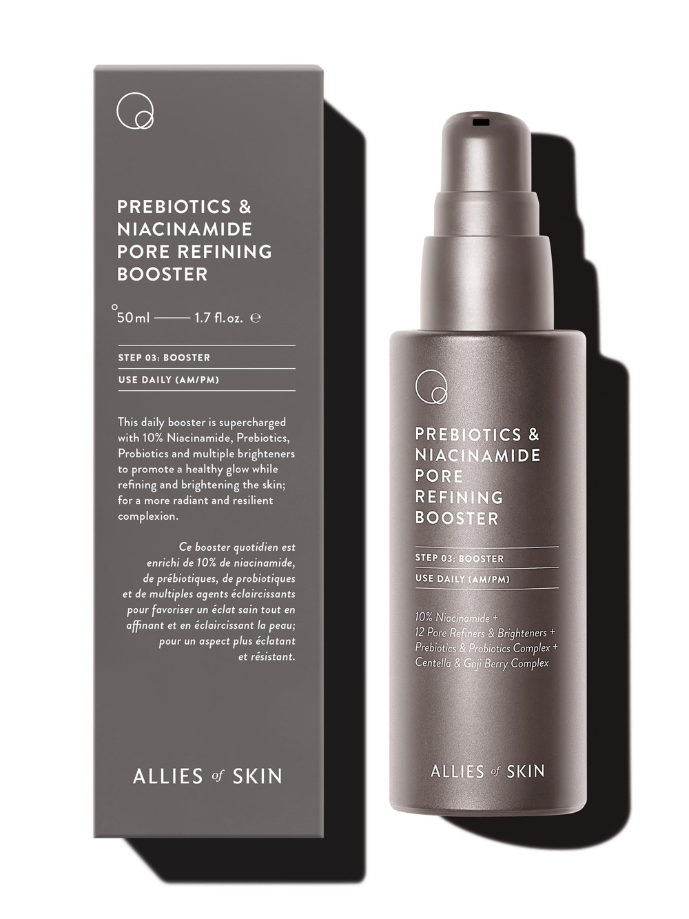 Allies of Skin Prebiotics & Niacinamide Pore Refining Booster антиоксидантная сыворотка с пребиотиками и ниацинамидом 50 ml
