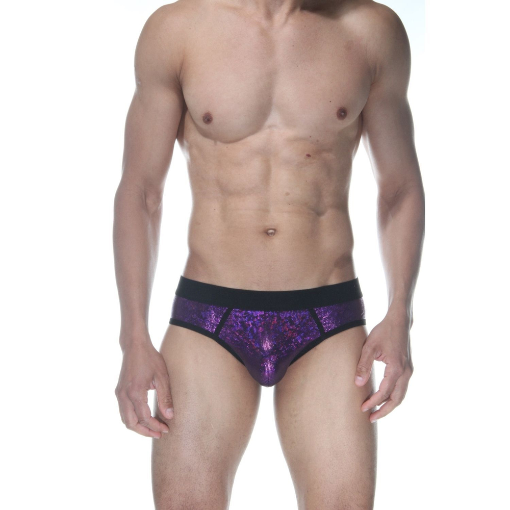 Сексуальные фиолетовые блестящие трусы-джоки (Размер: XL) (Цвет: фиолетовый)