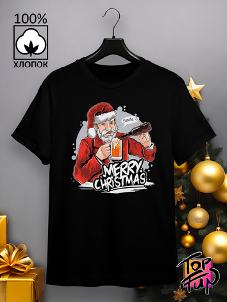 Футболка Санта с кружкой