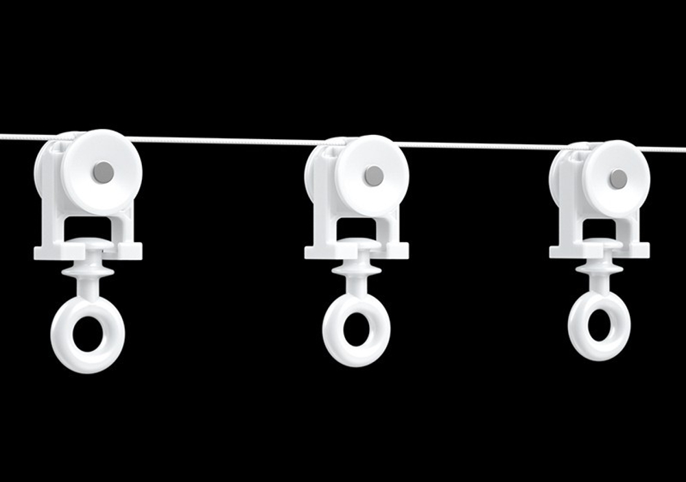 Бегунок для Glydea на корде (6см), пластик, белый