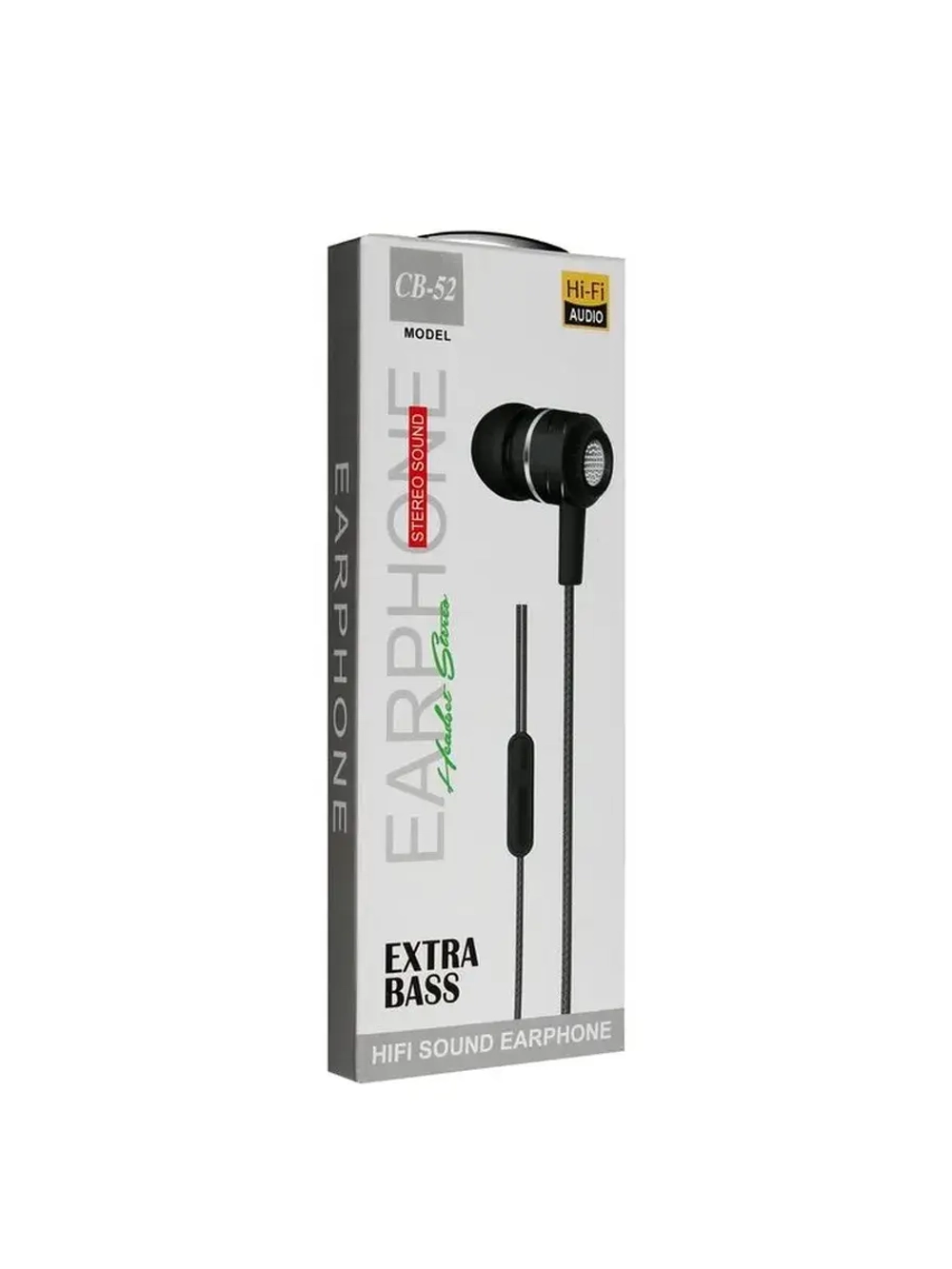 Наушники CB-52, проводные, вакуумные, микрофон, 1 м, Jack 3.