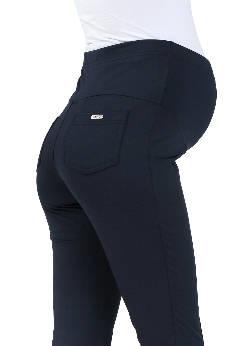 Леггинсы на флисе "Вербена" для беременных т.синий