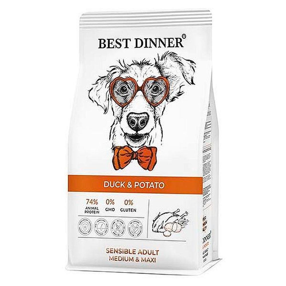Best Dinner Sensible Adult Medium &amp; Maxi Корм для собак сред.и круп. пород с Уткой и Картофелем 12кг