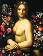 Ян Брейгель Старший. Флора (Flora) (совместно с Карло Антонио Прокаччини (фигура)). Ок. 1600. Бергамо, Академия Каррара.