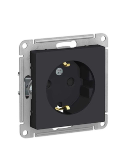 Розетка 1-м СП AtlasDesign 16А IP20 с заземл. механизм карбон SE ATN001043 8шт