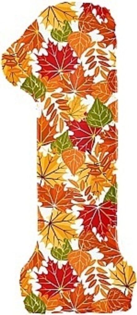 К Цифра 1 Сентября Осенние листья 34''/86 см.