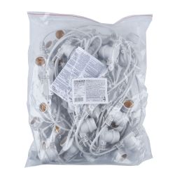 UDL-K110 40-E27-10M IP65 WHITE BELT-LIGHT Гирлянда Белт-лайт. 10м + 1.5м сетевой шнур. 40 патронов E27. шаг 25см. Белая. TM Uniel
