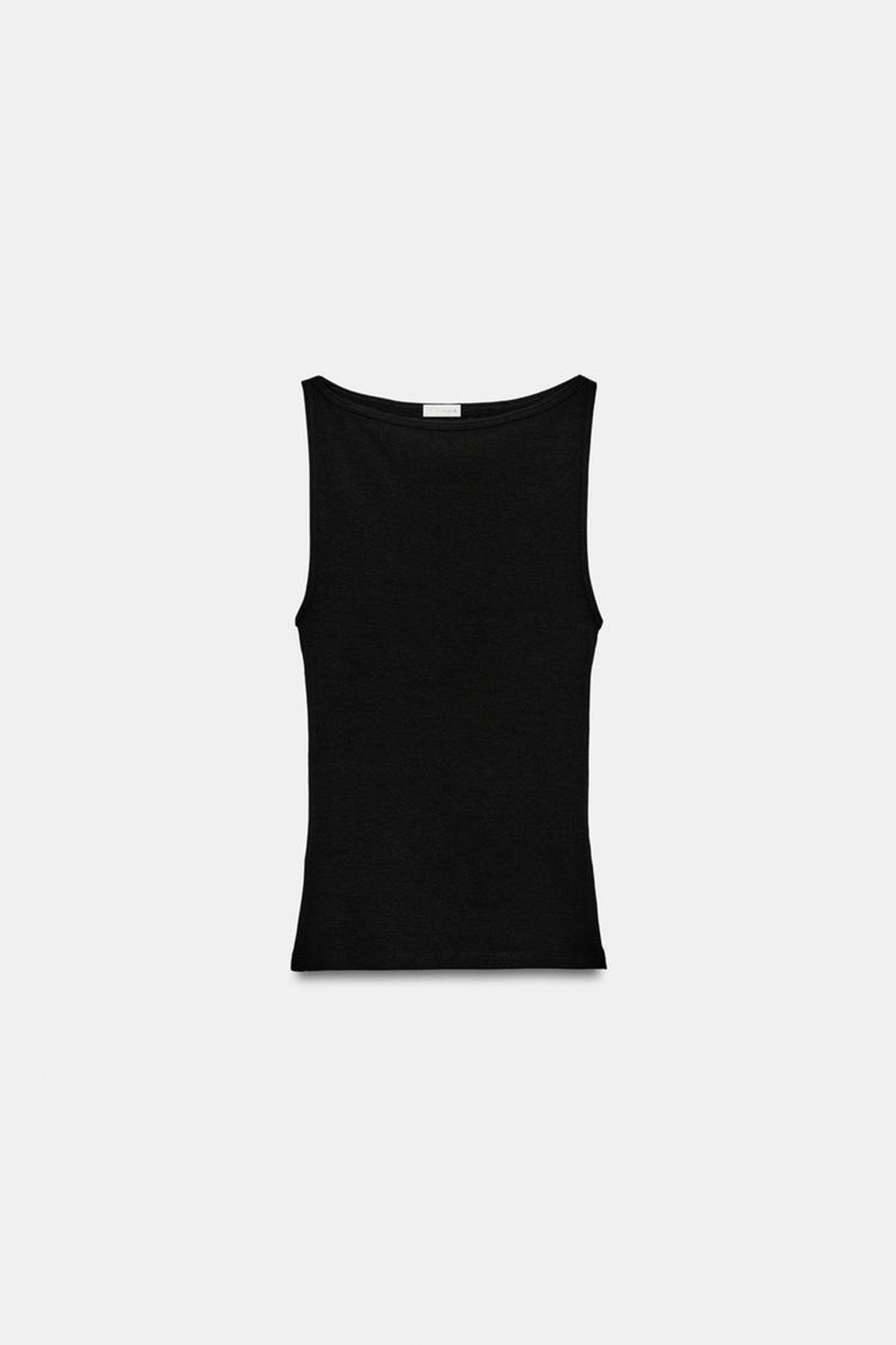 ZARA МИНИМАЛИСТИЧНЫЙ ТОП БЕЗ РУКАВОВ, ЧЕРНЫЙ