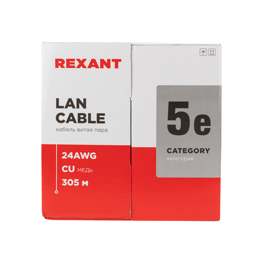 Кабель витая пара U/UTP 5e кат. 4 пары Rexant 01-0065