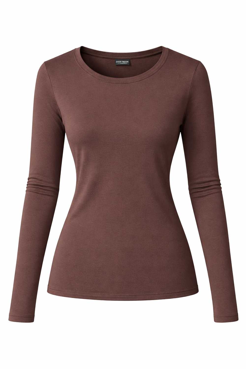 Шоколадный лонгслив из вискозы Кейт