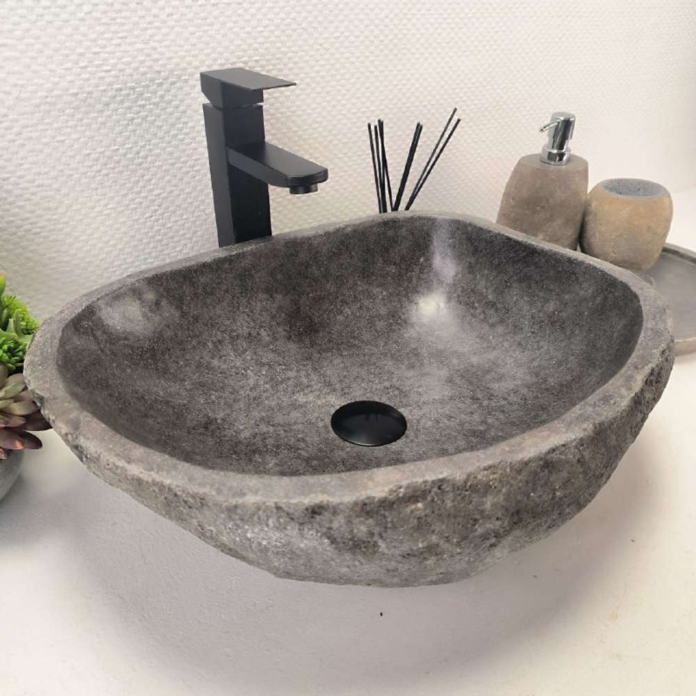 Раковина из речного камня RS-63671 (47*40*15) 0122