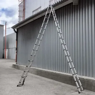 Стремянка телескопическая алюм. бытовая 4.4м (15+15 ступ.) Scheppach Sch-UP440-2