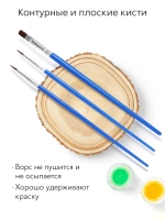 Набор кистей для рисования SATO GACHO синтетика (кисточки: круглые тонкие, лайнер, 1, 2, 4) 6 шт.