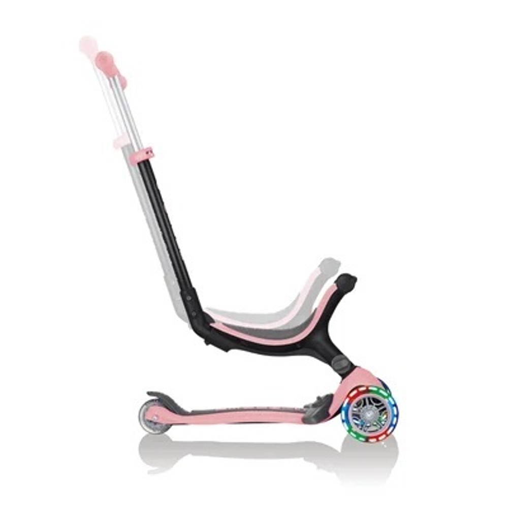 Самокат Globber Go Up Foldable Plus Lights светло-розовый
