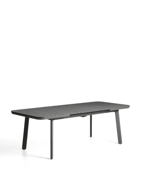 Раздвижной уличный стол Izola из алюминия с графитовой отделкой, 185 (235) x 100 см