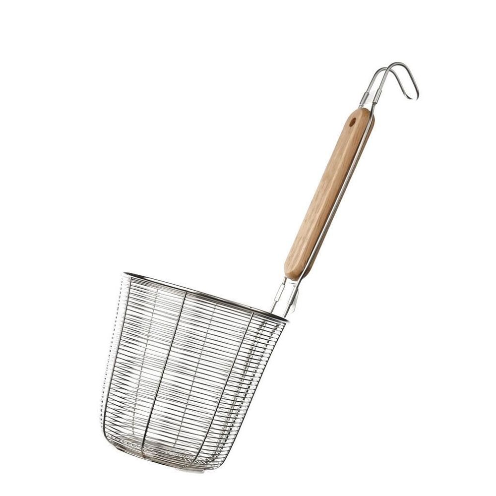 Сито 12 см стрейнер дуршлаг для лапши h 32 см нерж. с дерев. ручкой P.L. Proff Cuisine