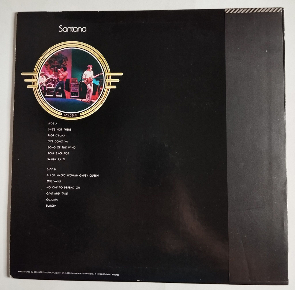 Винтажная виниловая пластинка LP Santana Gold Disc (Japan 1978) (Obi)