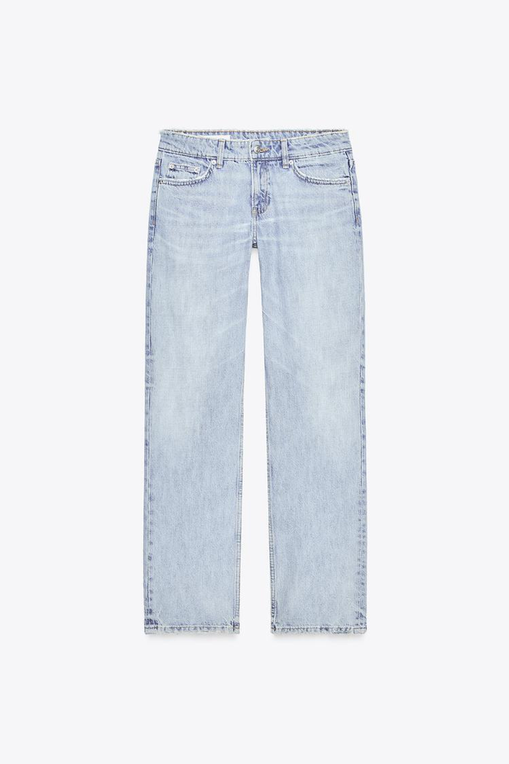 ZARA ДЖИНСЫ TRF STRAIGHT LOW-RISE, СВЕТЛО-ГОЛУБОЙ