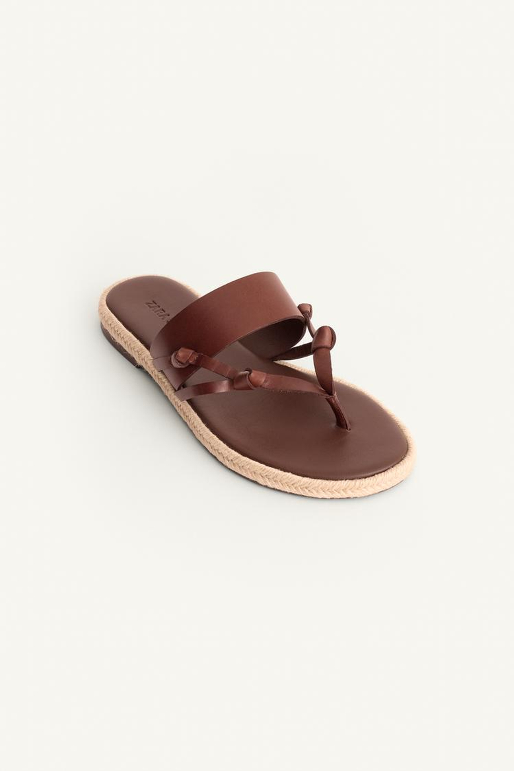 ZARA КОЖАНЫЕ САНДАЛИИ, КОРИЧНЕВЫЙ
