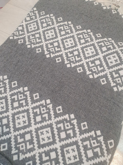 Плед-покрывало темно серое с орнаментом 230/210