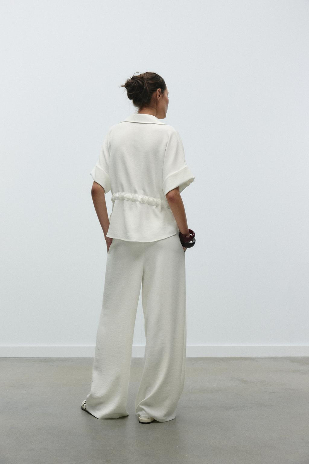 Брюки wide leg из крепа