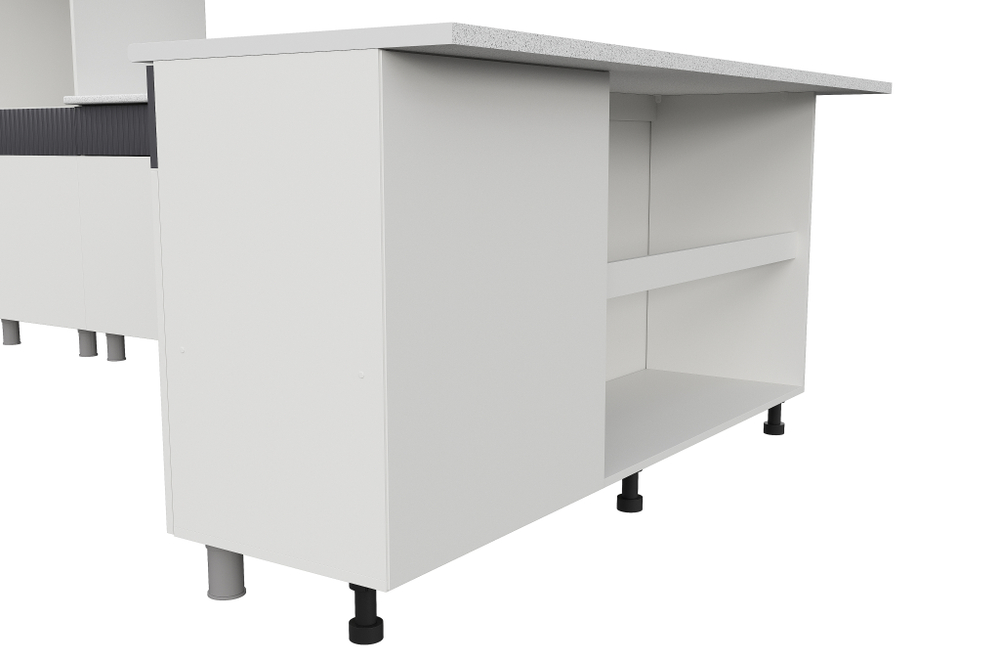 Кухонный гарнитур София 3м, Белый, Бланж, Графит матовый, Антарес