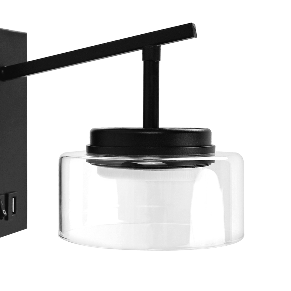 740627 Бра FICO II 1х12W GX53 ЧЕРНЫЙ/ПРОЗРАЧНЫЙ