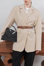 БАЗОВЫЙ ТОНКИЙ РЕМЕНЬ С МЯТОЙ ПРЯЖКОЙ CARAMEL