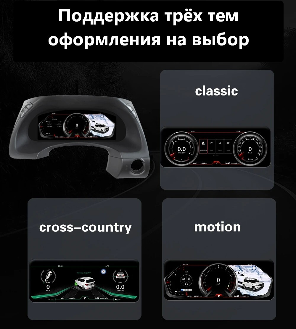 Электронная панель приборов Nissan Patrol Y62 2010-2015- Carmedia NH-LCD-N01 с сенсорным LCD / ЖК 12.3" экраном QLED