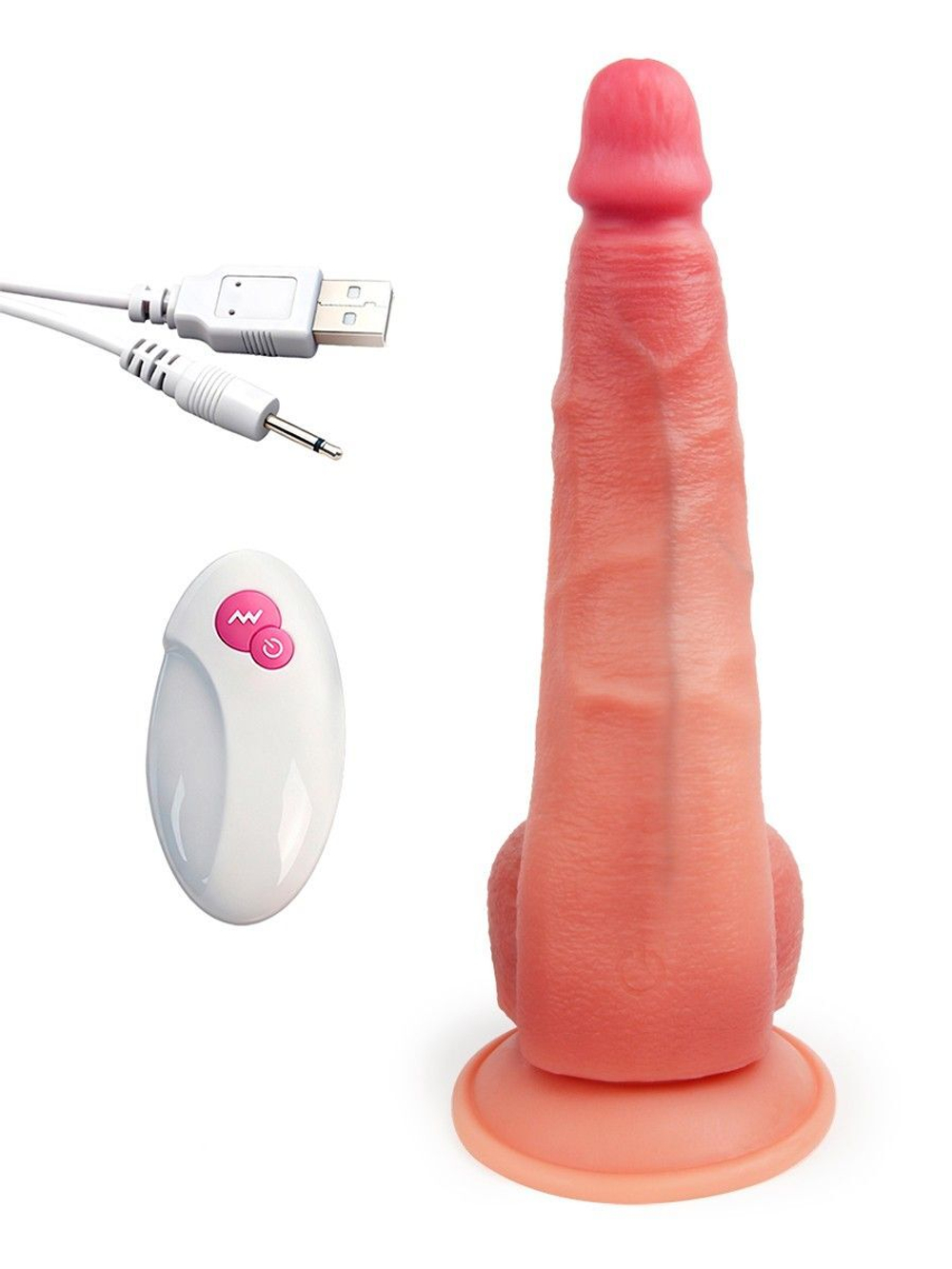 Телесный вибратор-реалистик на присоске - 30 см. (Цвет: телесный)