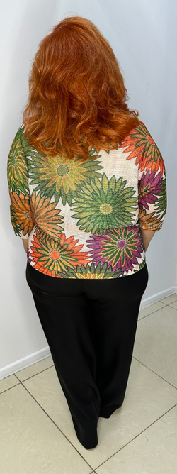 Яркий трикотажный джемпер-блузон "ириска"