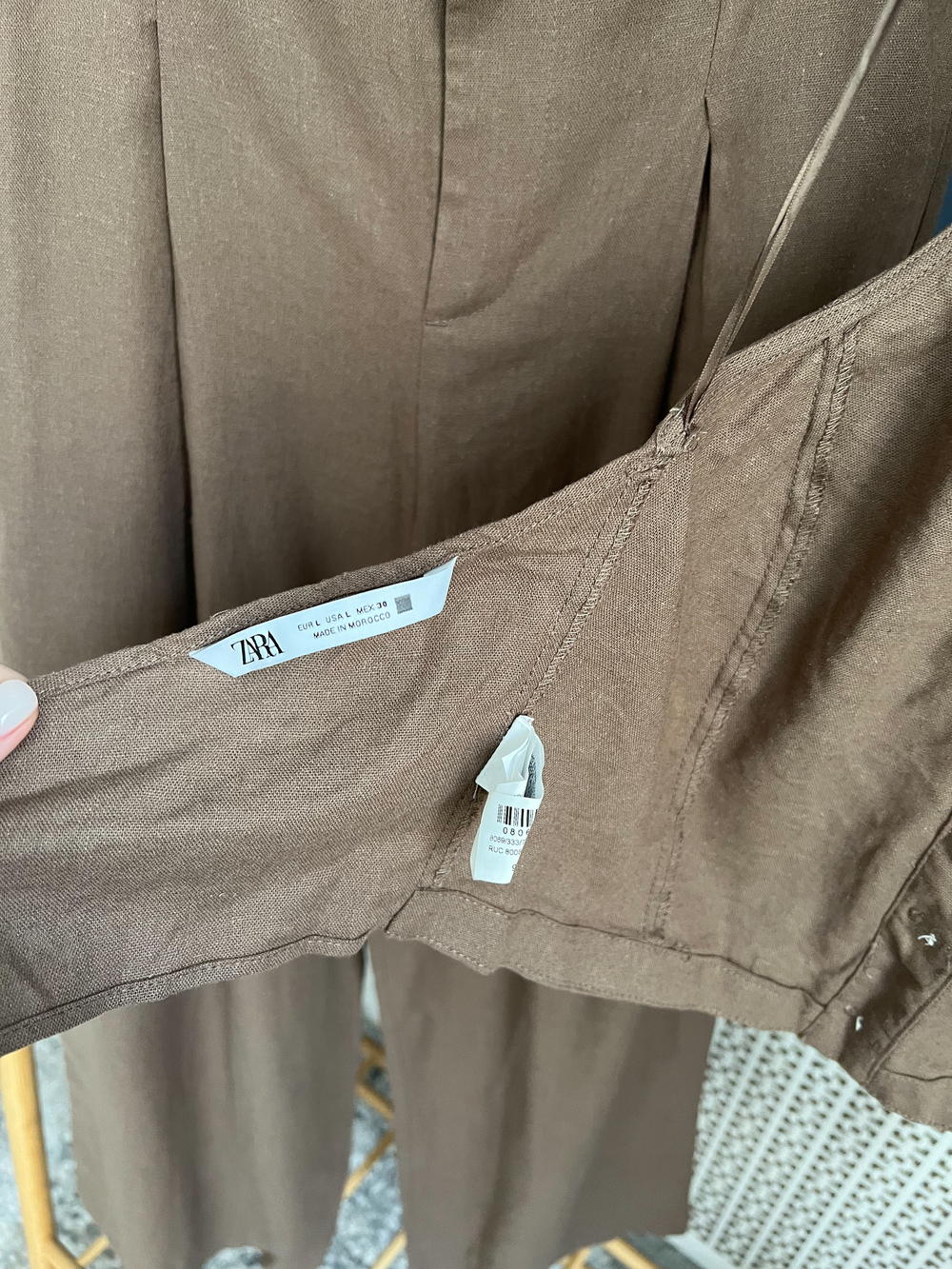 Льняной топ Zara, L