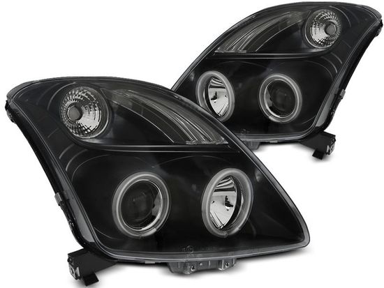 Передние фары Angel Eyes для Suzuki Swift II (05-10) CCFL Black