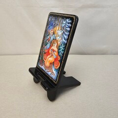 Сувенирная подставка для телефона с росписью Палех "Морозко"