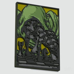 3D Картина по номерам из дерева Доктор Дум, 38x50 см